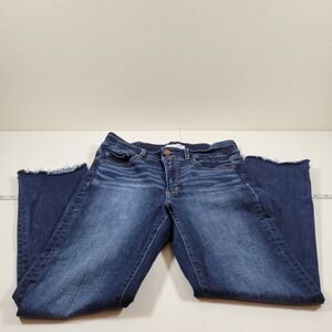 Buckle Women's Jeans Parker Universal High Rise Straight Raw Hem 30x32 Blue